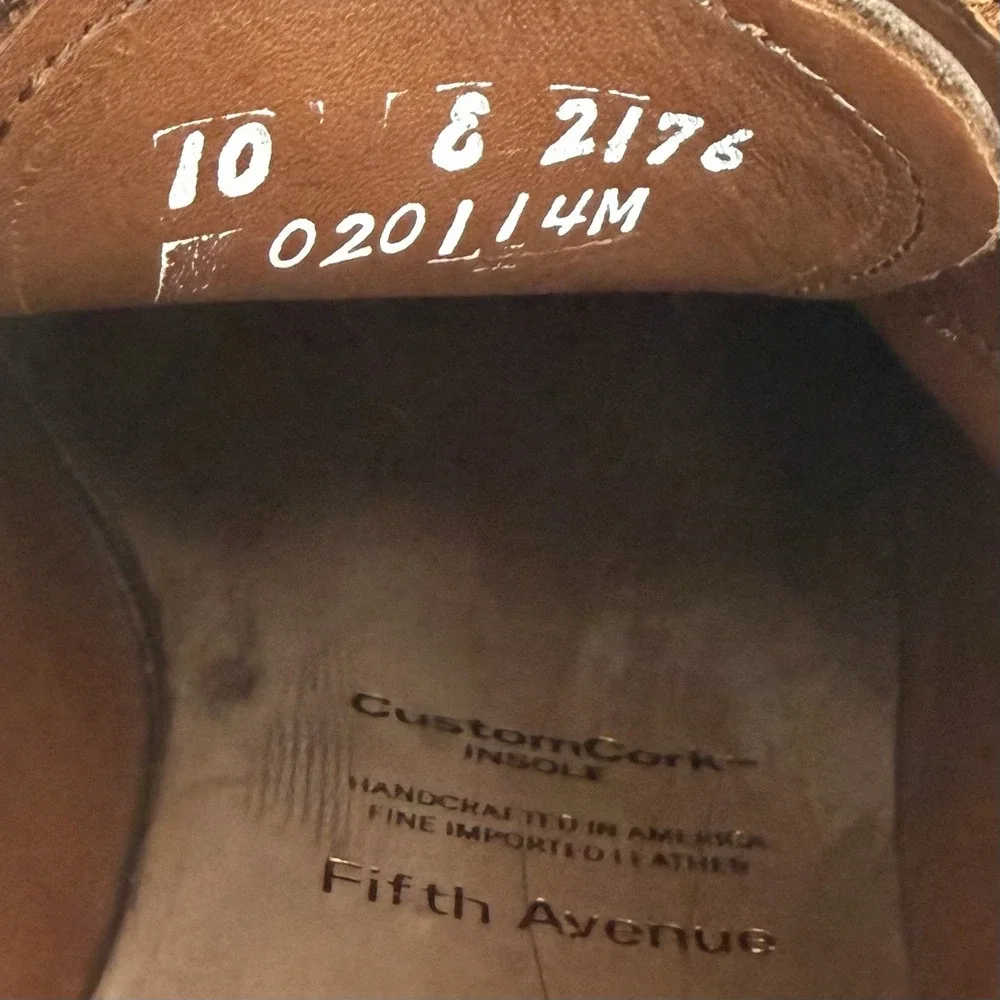 Allen Edmonds Port Washington Shoes Men's 10E Brown Oxfords Leather Cap Toe